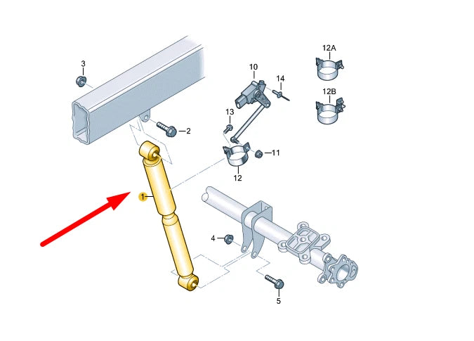 NEW VOLKSWAGEN CRAFTER MK2 SZ REAR GAS SHOCK ABSORBER 2N0513031AA ORIGINAL