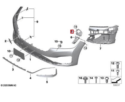 NEW BMW 7 G11 G12 FRONT LEFT BUMPER BRACKET 7475191 51117475191 ORIGINAL