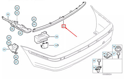 NEW BMW 3 E46 REAR BUMPER GUIDE 51127030615 7030615