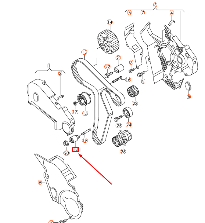NEW AUDI A1 8X TIMING BELT IDLER PULLEY 03L109244G ORIGINAL