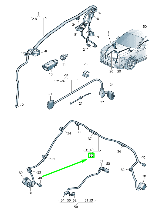 new vw passat b8 3g fluid reservoir adapter cable loom 3g0971206e original