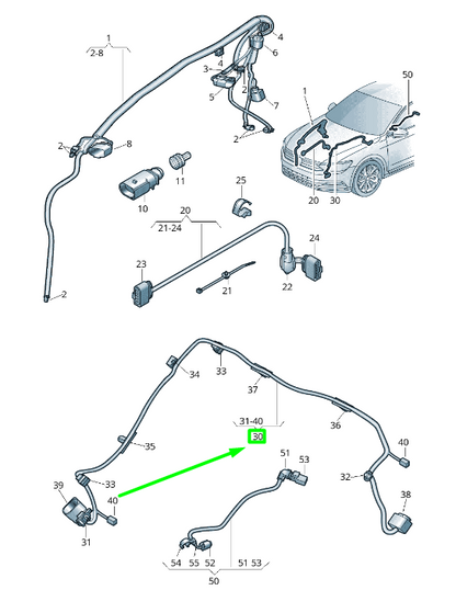 new vw passat b8 3g fluid reservoir adapter cable loom 3g0971206e original