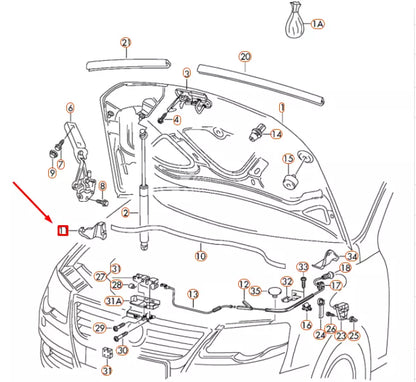 NEW VOLKSWAGEN PASSAT B6 ENGINE HOOD LEFT FILLER PIECE 3C0823729A ORIGINAL