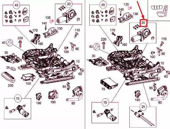 NEW MERCEDES-BENZ C W205 FRONT LEFT SEAT HEIGHT ADJUST MOTOR A0009102409