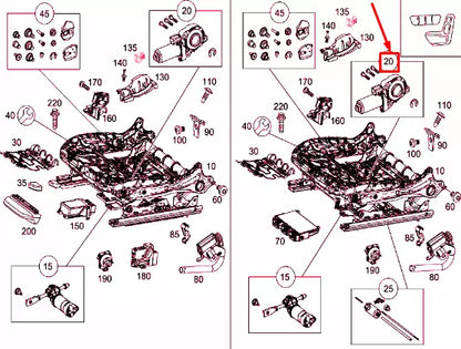 NEW MERCEDES-BENZ C W205 FRONT LEFT SEAT HEIGHT ADJUST MOTOR A0009102409