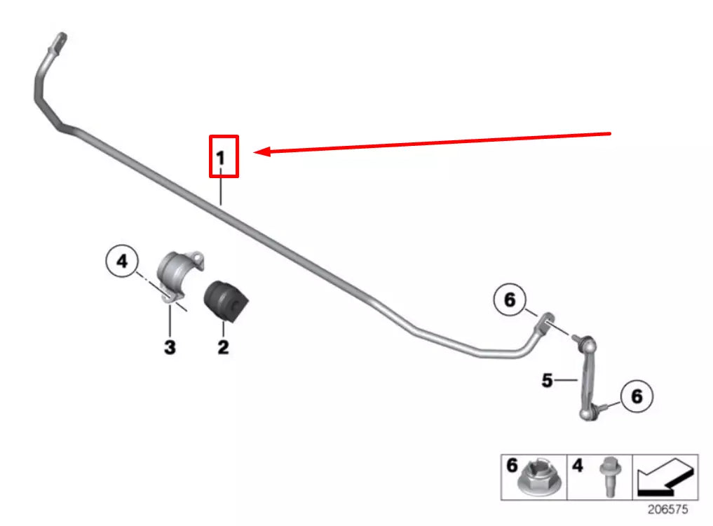 NEW BMW 2 CABRIO F23 REAR STABILIZER 6853476 33556853476 ORIGINAL