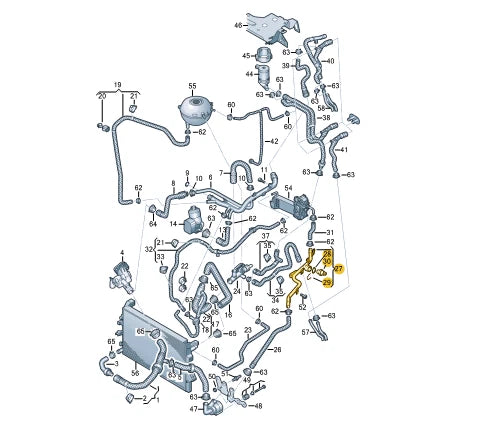 NEW VOLKSWAGEN TRANSPORTER T6 WATER COOLANT PIPE HOSE 7E0121050B