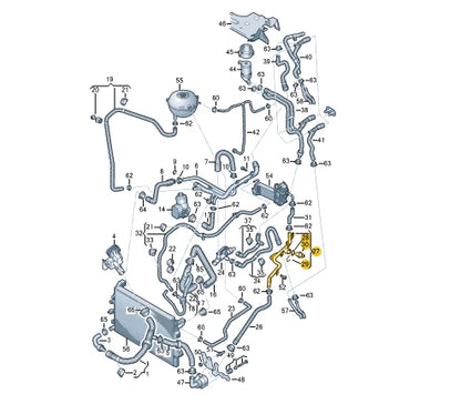 NEW VOLKSWAGEN TRANSPORTER T6 WATER COOLANT PIPE HOSE 7E0121050B