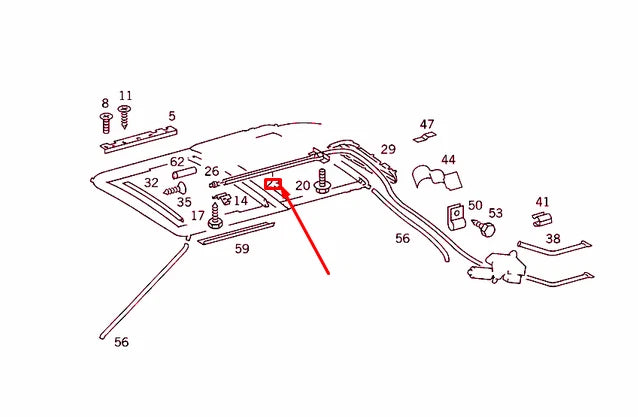 NEW MERCEDES-BENZ S W126 MOTOR TO SLIDING ROOF PLATE TUBE A126780117764 ORIGINAL