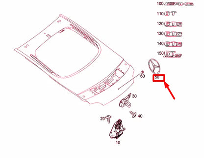 NEW MERCEDES-BENZ AMG GT C190 REAR MERCEDES STAR EMBEM A1908100018 ORIGINAL