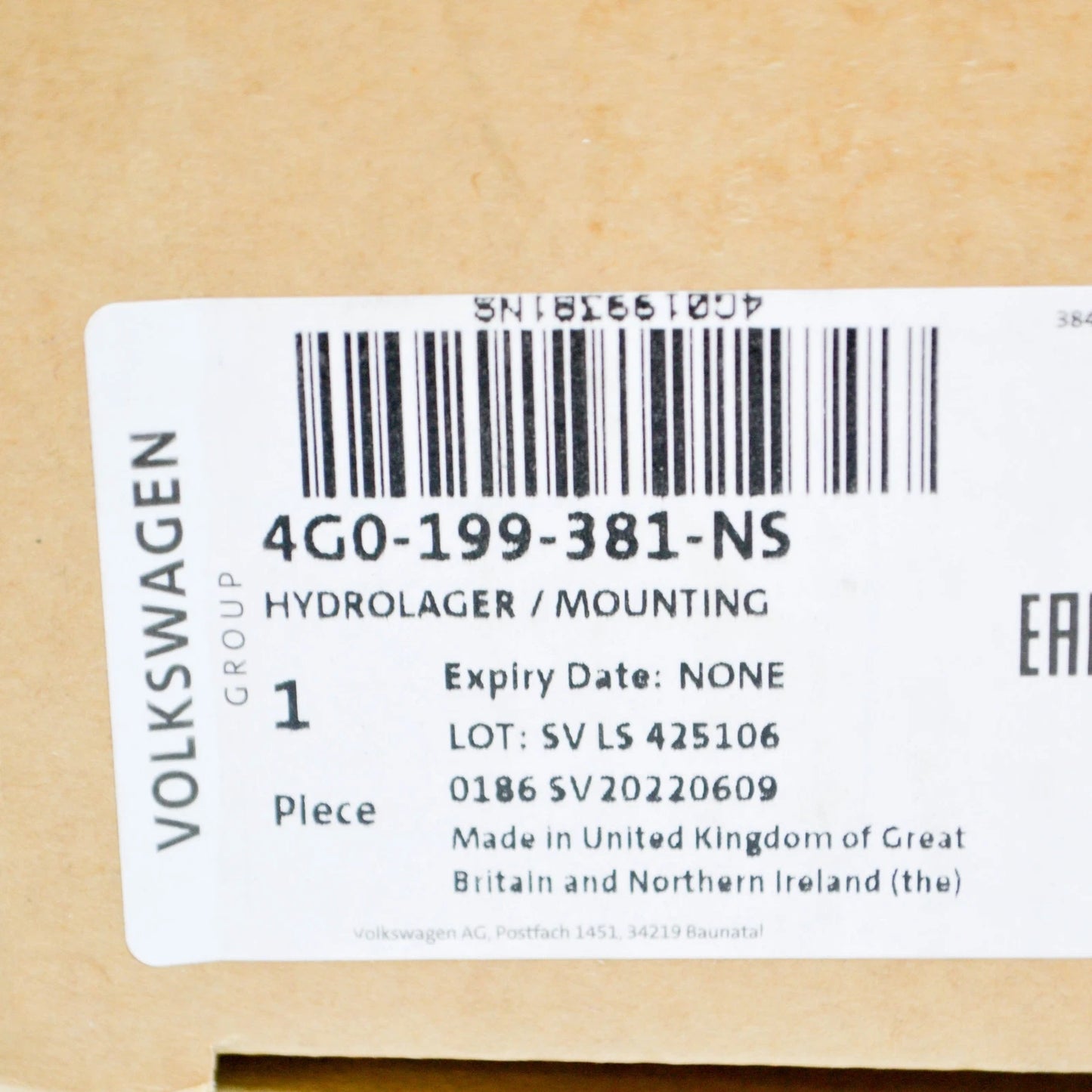 NEW AUDI A6 C7 LEFT SIDE ENGINE HYDRO-MOUNTING 4G0199381NS ORIGINAL