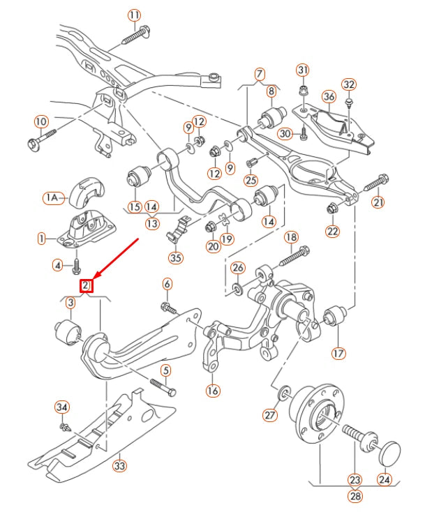 NEW AUDI A3 8P REAR LEFT TRAILING ARM 1K0505223K ORIGINAL