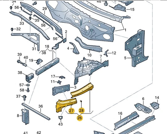 NEW VOLKSWAGEN TOUAREG CR7 LEFT UPPER CONNECTING PLATE 4M0805157G ORIGINAL