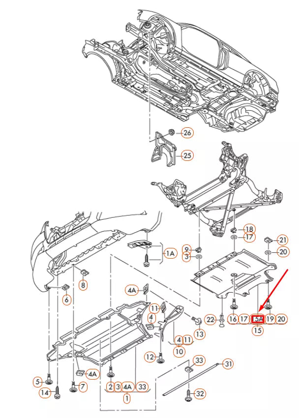 NEW AUDI A4 B8 REAR ENGINE UNDERCOVER LHD 8K1863822J ORIGINAL