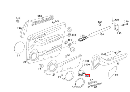NEW MERCEDES-BENZ A W169 DOOR PANEL LIGHTING A1698202701 ORIGINAL