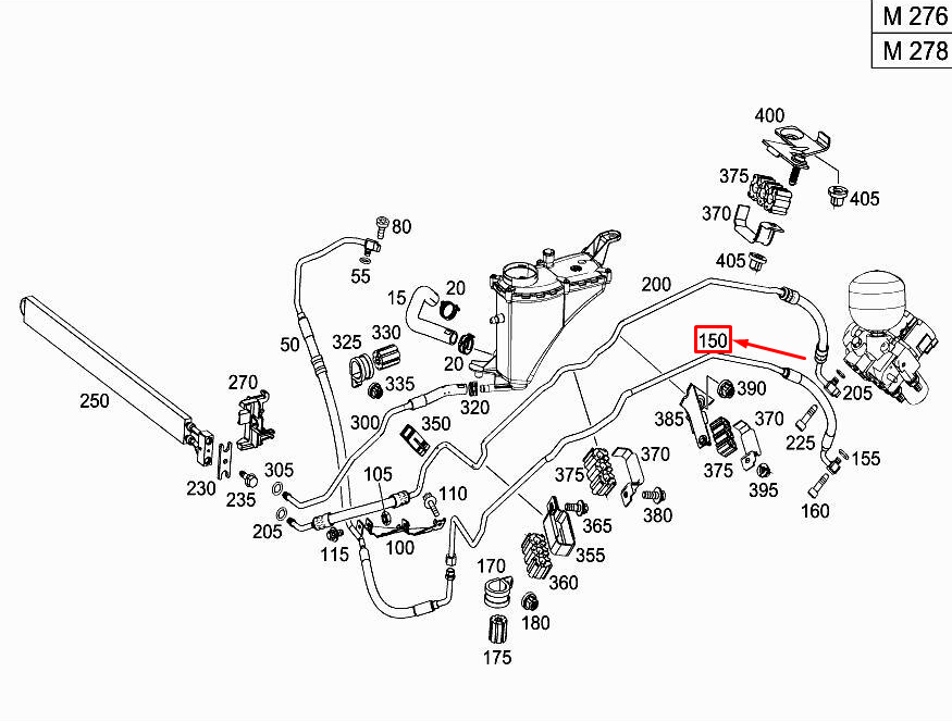 new mercedes-benz sl r231 oil high-pressure line a2313200572 original