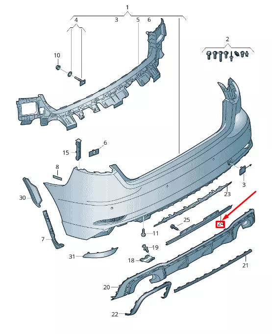 NEW AUDI RS3 REAR CENTER BUMPER ADAPTER 8V4807771