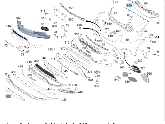 NEW MB GLC COUPE C253 FRONT BUMPER PDC AID WIRING HARNESS A2535406430 ORIGINAL