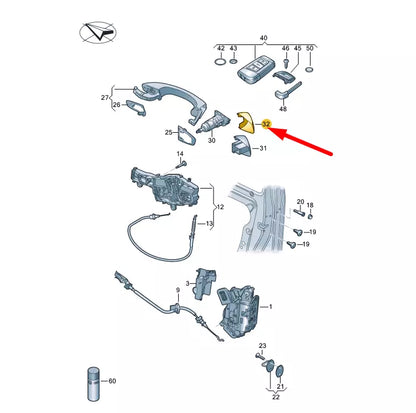 NEW VOLKSWAGEN PASSAT B8 FRONT LEFT DOOR HANDLE CAP 510837879AGRU ORIGINAL