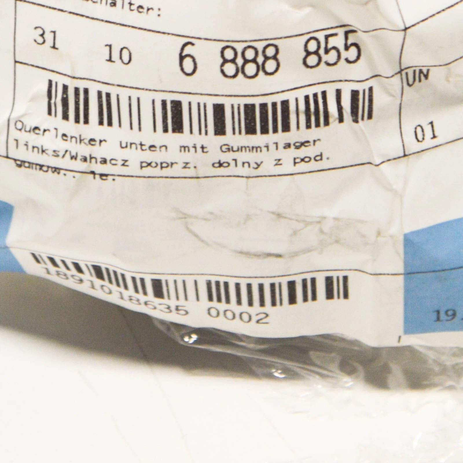 NEW BMW 3 G20 FRONT LEFT LOWER WISHBONE CONTROL ARM 31106888855 ORIGINAL