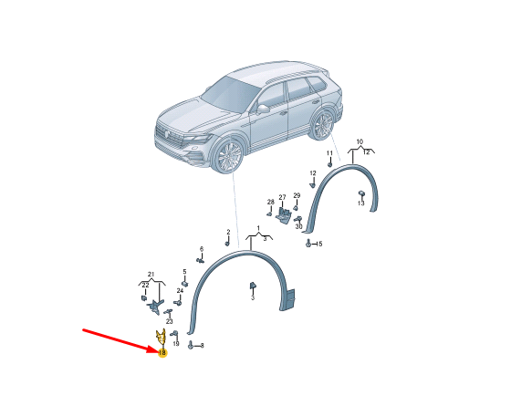 new volkswagen touareg cr7 front left outer wheel spoiler 760853731a9b9 original