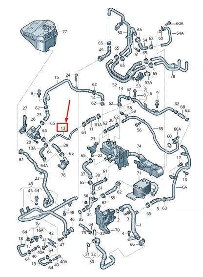 NEW AUDI Q7 4L ENGINE COOLANT PIPE 059121044F ORIGINAL