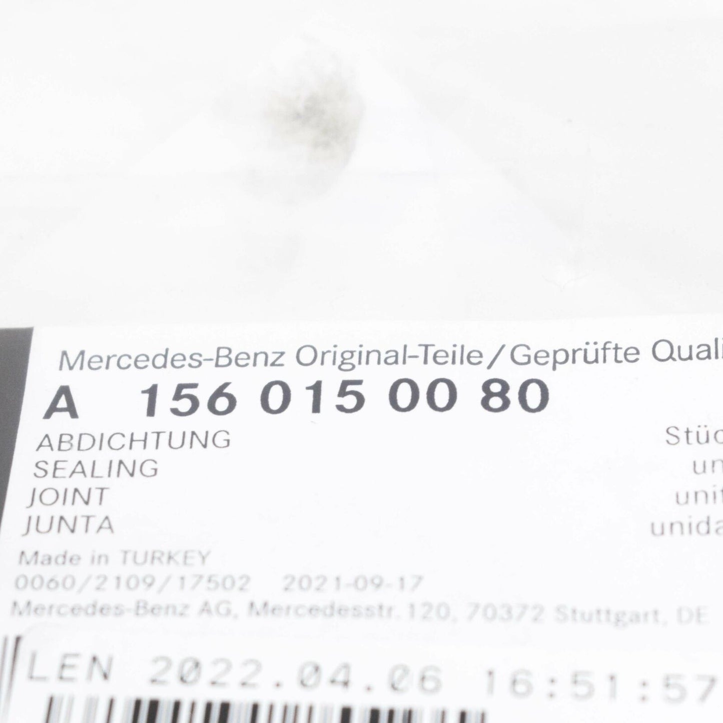 NEW MERCEDES-BENZ ML W164 TIMING COVER GASKET A1560150080 ORIGINAL