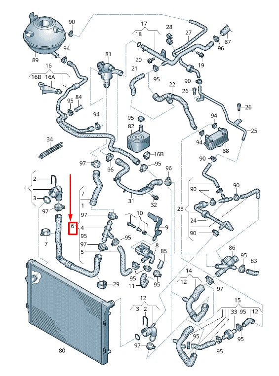 NEW AUDI TT 8J COOLANT HOSE WITH QUICK RELEASE COUPLING 8J0121051Q
