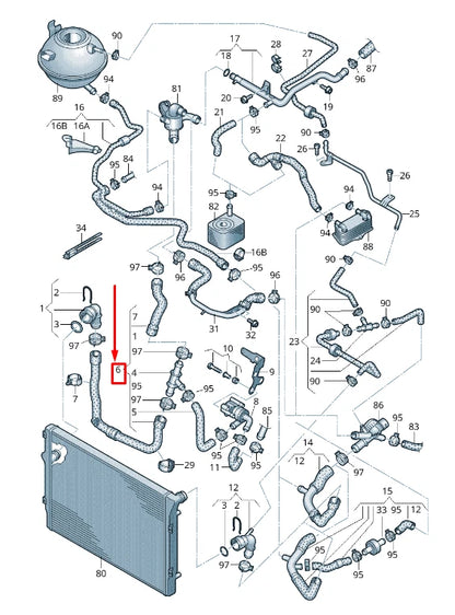 NEW AUDI TT 8J COOLANT HOSE WITH QUICK RELEASE COUPLING 8J0121051Q