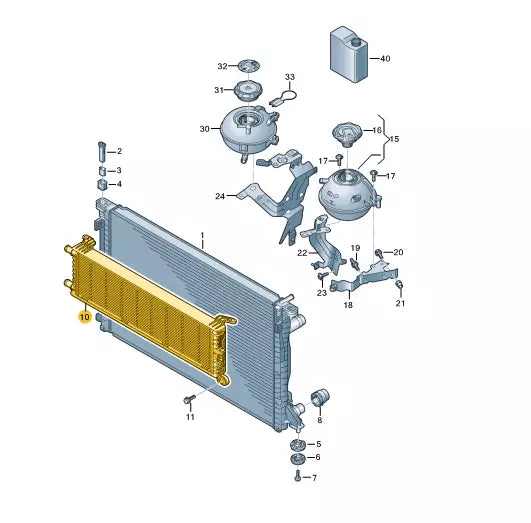 NEW AUDI Q5 FY COOLANT ADDITIONAL RADIATOR 80A145804F ORIGINAL