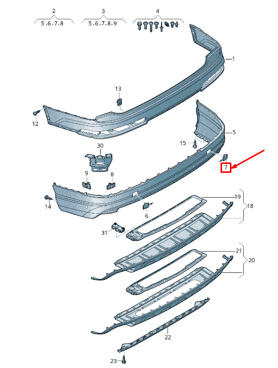 new audi q7 4m rear right bumper towing eye cap 4m0807442agru original