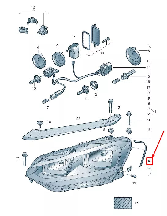 NEW VW TOURAN 5T LEFT HEADLIGHT SEAL 5TA941119