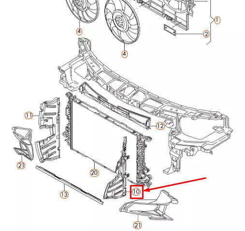 NEW AUDI A6 C7 LEFT RADIATOR AIR GUIDE 4G0121283AC ORIGINAL