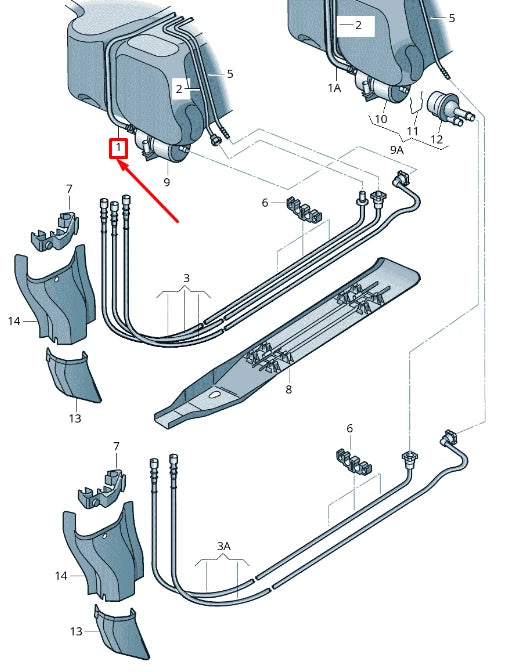 NEW AUDI A1 MK1 FUEL FEED LINE 6Q0201293C ORIGINAL