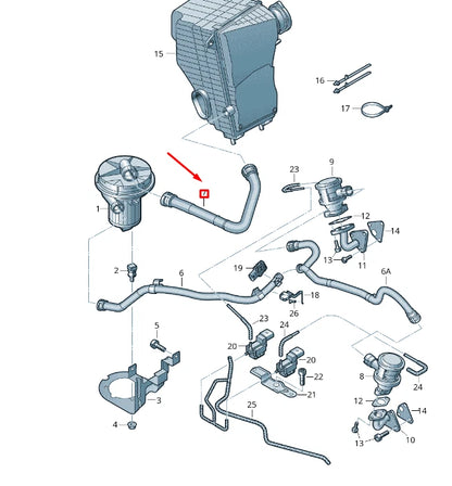 NEW VW TOUAREG 7P MK2 SECONDARY AIR PUMP INTAKE MANIFOLD 7P6131625A