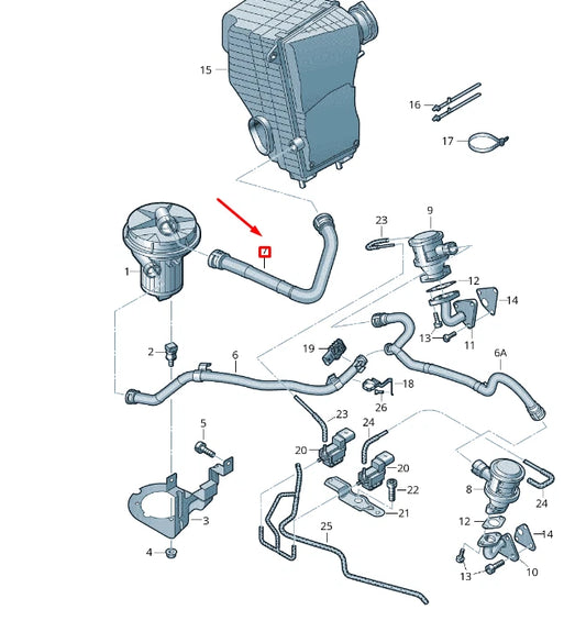 NEW VW TOUAREG 7P MK2 SECONDARY AIR PUMP INTAKE MANIFOLD 7P6131625A