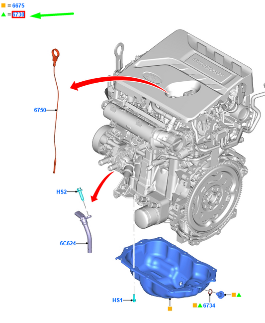 new ford kuga mk3 oil drain plug 3936485 f75e-6730-ba original