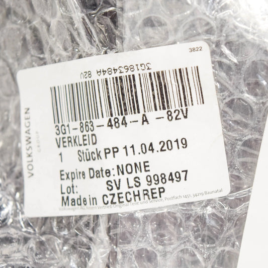 NEW VOLKSWAGEN PASSAT B8 A-PILLAR LOWER RIGHT TRIM LHD 3G1863484A 82V ORIGINAL