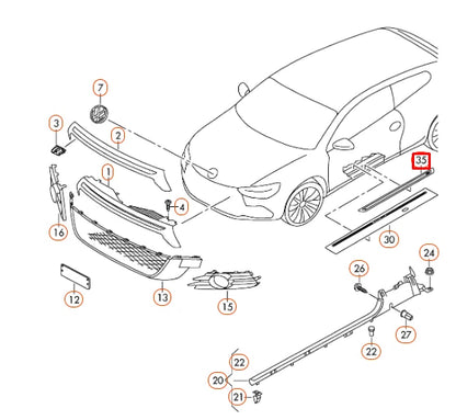 NEW VW SCIROCCO 137 R FRONT LEFT DOOR ENTRY SILL STRIP 1K8853537CHE1 ORIGINAL