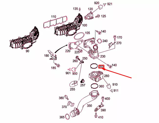 NEW MERCEDES-BENZ SPRINTER 906 THROTTLE HOUSING SEAL A6510910460 ORIGINAL
