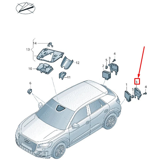 NEW AUDI Q2 GA RIGHT LANE CHANGE ASSIST CONTROL UNIT BRACKET 81A907176