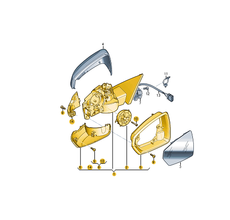 new audi a1 gba front right door mirror mounting lhd 82b857410g9b9 original