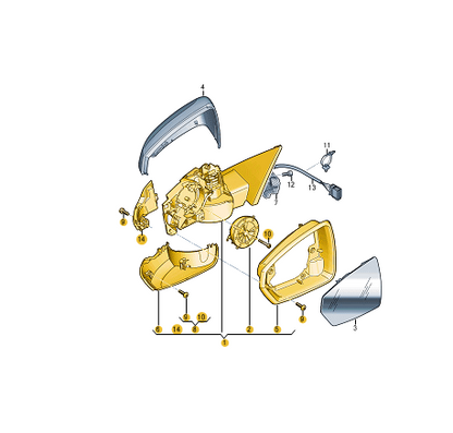 new audi a1 gba front right door mirror mounting lhd 82b857410g9b9 original