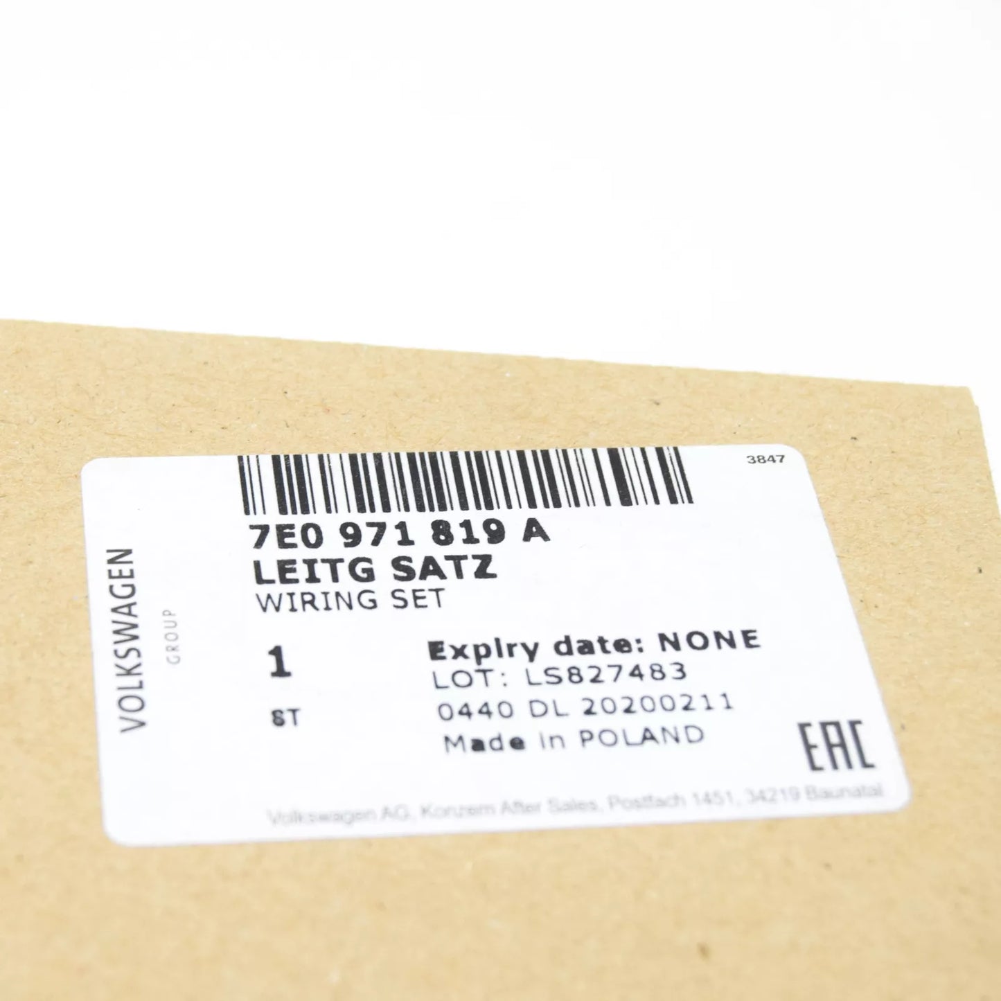 NEW VW TRANSPORTER T6 REDUCING AGENT TANK ADAPTER WIRING SET 7E0971819A ORIGINAL