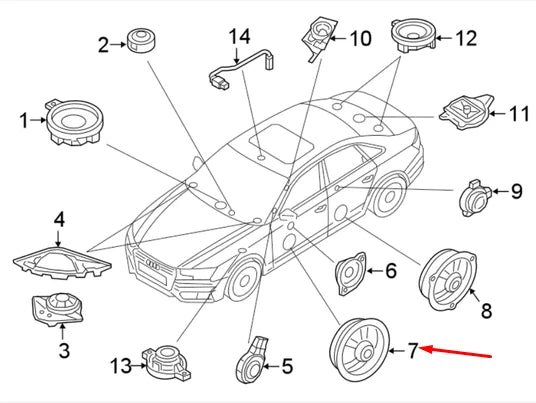 NEW AUDI A4 8W B9 FRONT DOOR SPEAKER 8W5035297A ORIGINAL