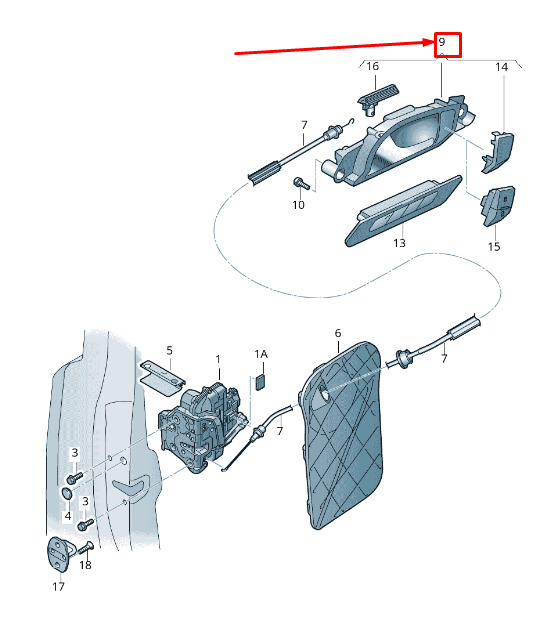 NEW AUDI Q7 4L FRONT LEFT INTERIOR DOOR PULL HANDLE 4L0837019AH77 ORIGINAL