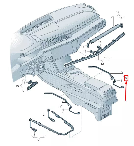 NEW AUDI E-TRON GEN RIGHT SIDE CENTER CONSOLE LIGHT FIBRE 4KE947094A