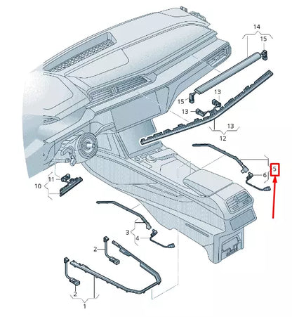 NEW AUDI E-TRON GEN RIGHT SIDE CENTER CONSOLE LIGHT FIBRE 4KE947094A