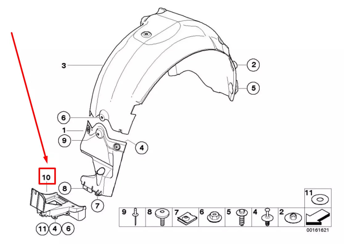 NEW BMW Z4 E85 REAR LEFT WHEEL ARCH TRIM COVERING 7029693 51717029693 ORIGINAL