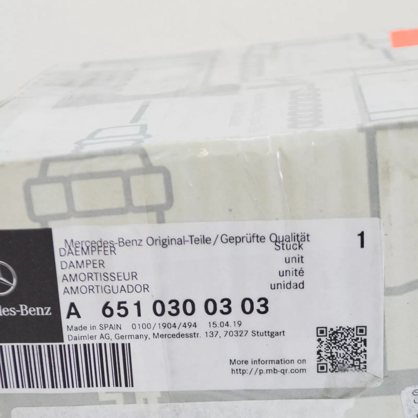 NEW MERCEDES-BENZ SPRINTER W906 CRANKSHAFT PULLEY DAMPER A6510300303 ORIGINAL